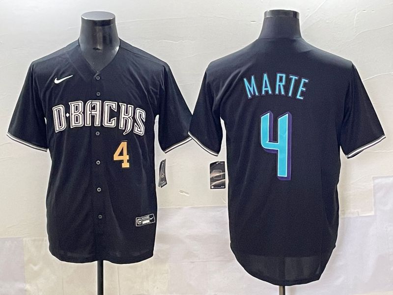 Men Arizona Diamondback 4 Marte Black Joint Name 2025 Nike MLB Jersey style 36